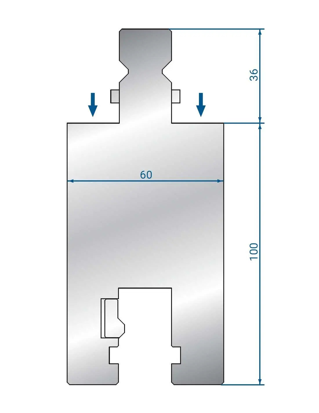 4361 Extention for TRUMPF / WILA STYLE  Extension for press brake tooling