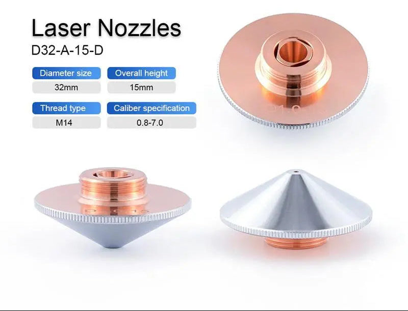 Raytools® Compatible Fiber Laser Nozzles D32 H15 M14 – Single & Double Layer  Raytools Style Nozzles