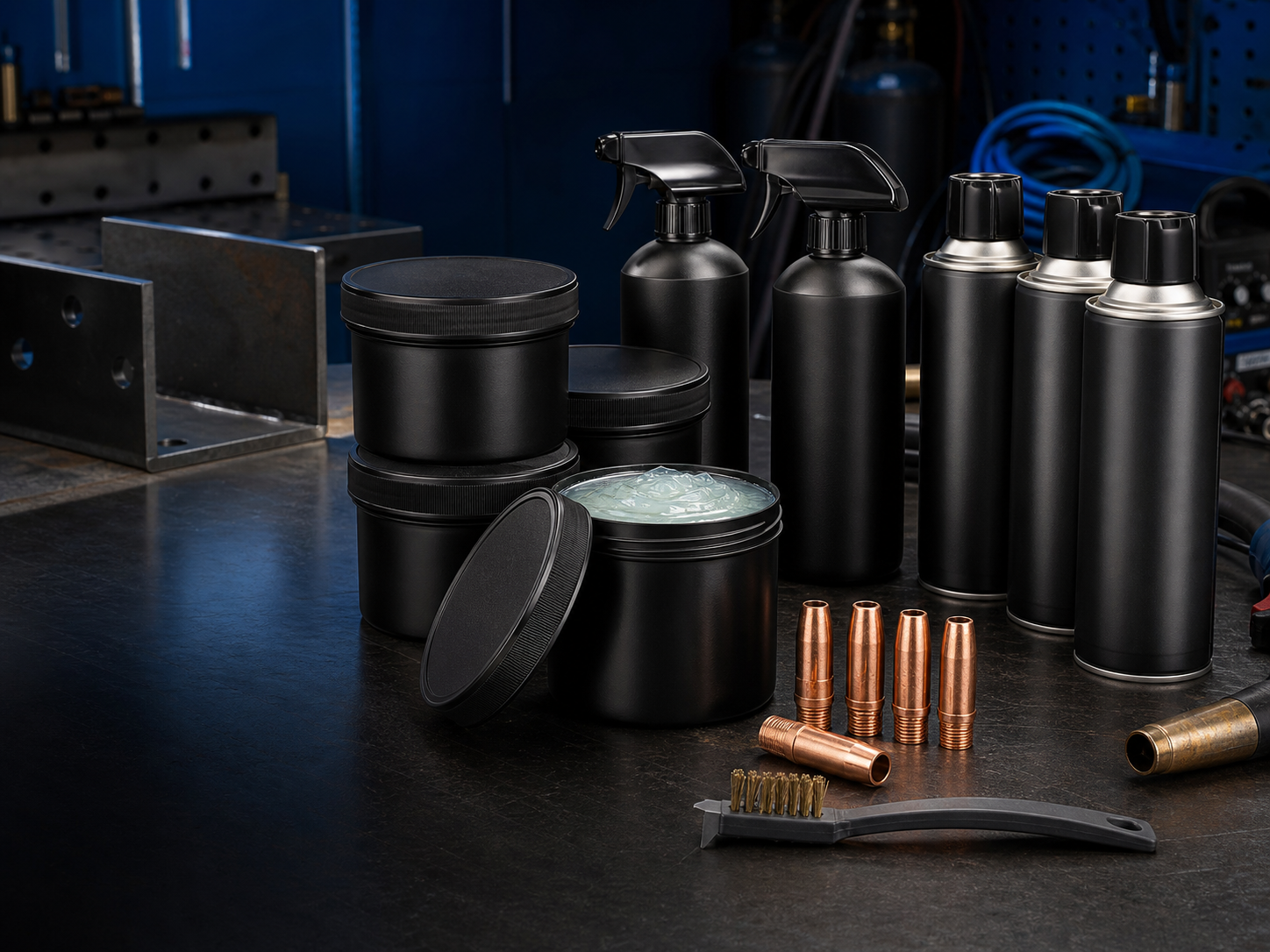 Unbranded welding nozzle dip gel and anti-spatter products