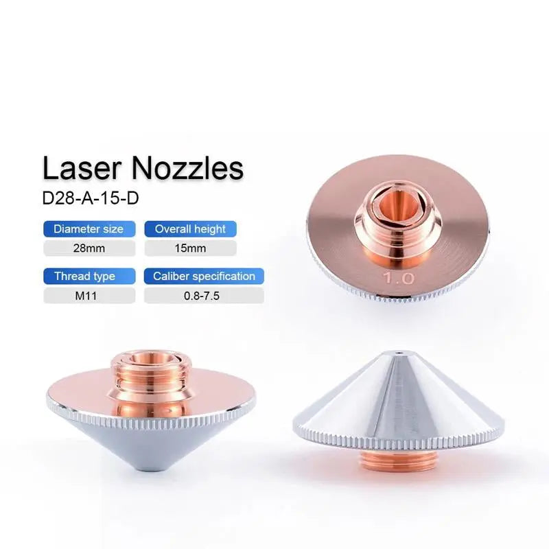 Precitec® Compatible D28 Fiber Laser Nozzles – M11 Thread (Single & Double Layer)  Precitec Style Nozzles
